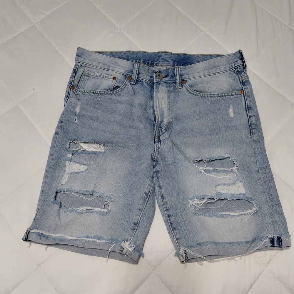 &Denim Distressed Jean Shorts Size 32
